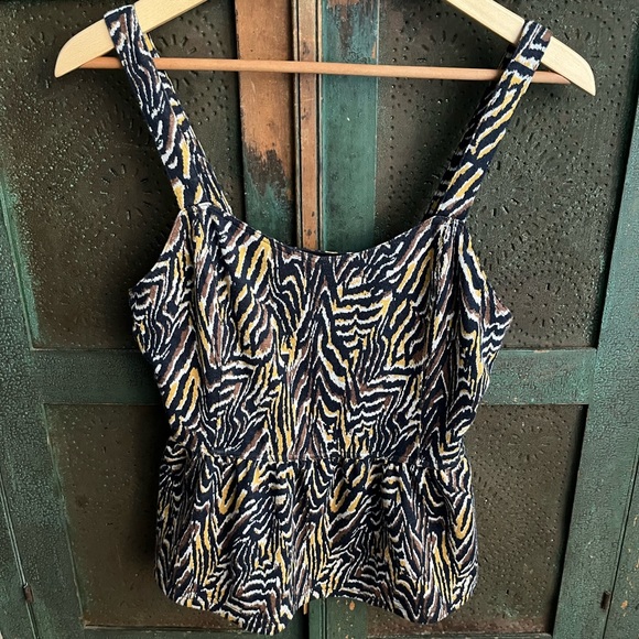 Anthropologie Jamie Zebra Peplum Tank - Picture 3 of 11
